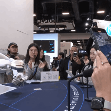 Humanoid robot deals cards at blackjack table at CES in Las Vegas